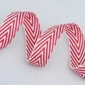 Red and white herringbone weave ribbon for DIY crafts and gift packaging - 1.5cm*50 Yards / Red with White Pattern