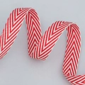 Red and white herringbone woven cotton polyester ribbon for DIY hair bows and gift wrapping - 1.5cm*50 Yards / Red and Yellow
