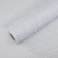 Weiße Jacquard-Netzrolle für Blumenstrauß-DIY-Verpackung mit unregelmäßigem Lochmuster - 48cm*5 Yards / Weiß