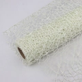 Rolle cremeweißes Jacquard-Netzgewebe mit unregelmäßiger Spitze für DIY Blumensträuße - 48cm*5 Yards / Beige