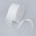2.5cm wide pure white matte sheer chiffon ribbon roll for DIY wedding decor - White