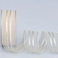Champagne gold vertical striped mesh ribbon roll for gift wrapping and DIY crafts - Beige / Wide Version Short Roll