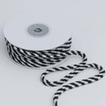 Ficelle bicolore noire et blanche en coton sur bobine pour emballage et déco DIY - Noir et Blanc