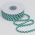 Cordon en coton torsadé vert et blanc sur rouleau pour emballages et loisirs créatifs - Vert/Blanc