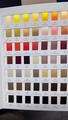 Detailed color chart for DIY floral embroidery ribbons showing various satin fabric shades - Color Card 1