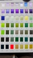 Detailed color chart showing various satin ribbon shades with official codes and names - Color Card 2