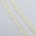 Dettaglio del nastro a frange in maglia crema da 1 cm per decorazione di vestiti fai da te - Beige (1cm*5 Yard)