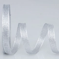 Funkelndes silbernes Metallic-Band mit Struktur für DIY-Geschenkverpackungen und Basteln - Feines Silberband / Silber