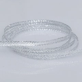 Nastro glitter argento metallizzato con bordo dorato per confezioni regalo e artigianato - Bobina d'Argento Extra Fine / Argento