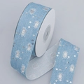 Ruban denim bleu clair avec paillettes argentées et détails brillants pour loisirs créatifs - Denim Pailleté (4cm*50 Yards)