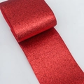 Rote Glitzer PU-Leder Schleifenband Rolle für Geschenkverpackung und DIY-Deko - Rot