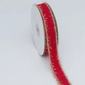 Festliches rotes Band mit goldenen Fransen für DIY-Bastelarbeiten und Dekorationen - Breiter Goldfransen-Stil