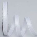 Pure white polyester ribbon with scalloped edges and silky texture for DIY crafts - Narrow Style / White