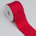6cm rood dubbelzijdig satijnen lint met ijzerdraad rand voor geschenken en handwerk decoratie - Rood