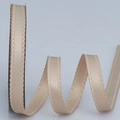 Champagne wavy edge polyester satin ribbon on spool for DIY crafts and clothing - Narrow Style / Brown