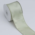 6 cm saliegroen satijnen lint met ijzerdraad op witte rol voor doe-het-zelf handwerk - Groen