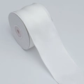 Single roll of 6cm white double-sided polyester satin ribbon for DIY gift wrapping - White