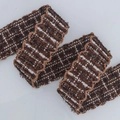 Brown and white plaid ribbon with wavy edges for DIY hair bows and gift wrapping - 2.5cm*50 Yards / Brown
