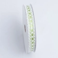 1.5cm white mesh lace ribbon with light green polka dots on a spool for DIY crafts - Medium Width Spool / Green