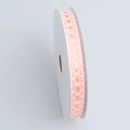 Light orange satin ribbon with white lace edge on roll for DIY craft gift wrapping - Medium Width Spool / Orange