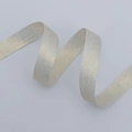 Polyester satin ribbon with gold foil trim in champagne gold for DIY gift wrapping - 1.5cm x 10 Yards / Beige