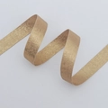 Golden polyester satin ribbon for gift wrapping with metallic texture and gold stamping - 1.5cm x 10 Yards / Yellow