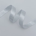 Silver metallic woven ribbon roll with fine texture for DIY flower and gift packaging - 1.5cm x 10 Yards / Silver