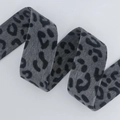 Grey leopard print fleece ribbon for DIY bows and hair accessories with soft texture - No. 5 Gray Leopard / 4cm x 10yd