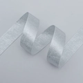Silver metallic satin ribbon with brushed texture for gift wrapping and DIY crafts - 2.5cm x 10 Yards / Silver