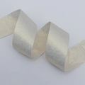 Beige polyester ribbon with gold gilding and a textured glitter finish for DIY gifts - 3.8cm x 10 Yards / Beige