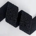 Single-sided black flocked wavy ribbon with thick curly fleece texture for DIY crafts - 5cm*5 Yards / Black