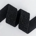 Black boucle flocked velvet ribbon with wavy edges for DIY bow making and gift wrapping - 3.8cm*5Yards / Black
