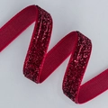 Vibrant red sequin elastic ribbon with sparkling metallic finish for DIY sewing projects - Wine Red (1cm*20 Yards)