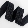 Black bouclé flocked wavy ribbon for DIY hair accessories and gift packaging craft - 2.5cm*5Yards / Black