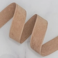 Nastro in velluto marrone con cuciture bianche per accessori per capelli fai da te - 2.5cm / Cachi