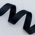 Single roll of black polyester grosgrain ribbon with dense horizontal ribbed texture - 2.5cm Encrypted / Black