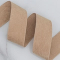 Nastro di velluto marrone chiaro con bordi cuciti per accessori capelli e decorazioni - 4cm / Cachi