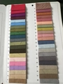 Color chart showing 42 shades of frayed edge cotton linen ribbons with woven textures - Color Chart 3