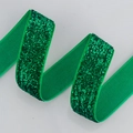 Sparkling emerald green sequin elastic velvet ribbon for festive gift wrapping - Green (1.6cm*20 Yards)