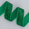 Sparkling emerald green sequin elastic velvet ribbon for DIY crafts and gift wrapping - Green (2cm*20 Yards)