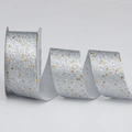 Silver glitter ribbon roll featuring colorful star sequins for DIY gift wrapping and crafts - 4cm*10 Yards / Silver