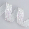 Elastic white ribbon with sparkling glitter finish for gift wrapping and DIY crafts - White Multicolor (1.6cm*20 Yards)