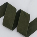 Solid forest green suede ribbon with stitched edges for DIY bows and garment accessories - 4cm*10 Yards / Grass Green