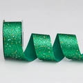 Green glitter ribbon roll with colorful star sequins for DIY crafts and gift wrapping - 4cm*10 Yards / Green
