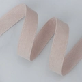 Soft pink velvet ribbon with stitched edges for DIY crafts and hair accessories - 1.5cm*10 Yards / Nude