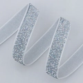 Cinta de terciopelo plateado brillante con brillo holográfico para regalos y manualidades - Gris Plata Multicolor (1cm*200 Yards)