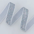 Holographic glitter velvet ribbon in white for Christmas gift wrapping and DIY crafts - Silver Gray Multicolor (1.6cm*20 Yards)