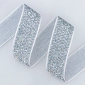 Sparkling silver glitter velvet ribbon 4cm width for gift wrapping and garment accessories - Silver Gray Multicolor (2cm*20 Yards)