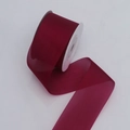 Transparentes weinrotes Perlmutt-Chiffonband auf weißer Spule für Geschenkverpackungen - 3.8cm*20 Yards / Burgunderrot