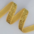 Cinta de terciopelo dorado brillante para envolver regalos y decoración navideña artesanal - Amarillo (1cm*200 Yards)